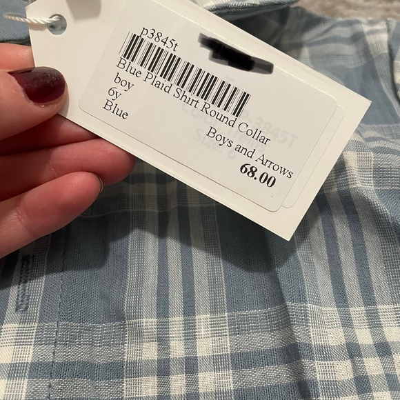 Boys Blue plaid button down - Picture 2 of 2